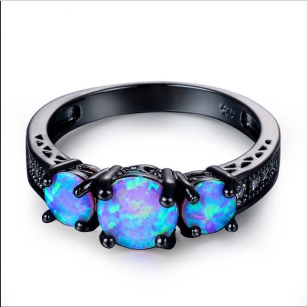Blue Fire Opal BGF Ring NWT SZ 8 - Picture 2 of 4